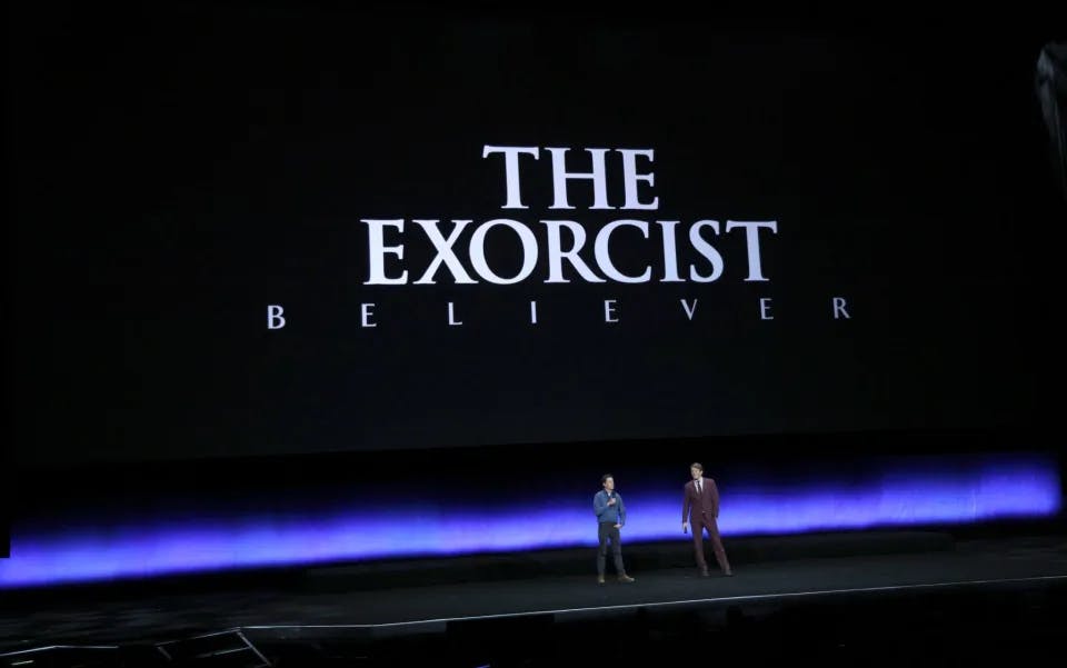 THe Exorcist: Believer title on movie screen